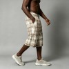 Ink-splatter Plaid Wide Leg Capri Pants | Button Fly | Street Daily Wear | Custom Streetwear