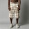Ink-splatter Plaid Wide Leg Capri Pants | Button Fly | Street Daily Wear | Custom Streetwear