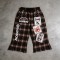 Embroidery Screen Print Applique Raw Edge Flare Cropped Capri Pants | Plaid Drawstring Waist | Streetwear Manufacturer