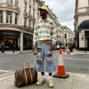 Rhinestone DTG Print Raw Edge Flared Crapri Pants | Drawstring Waist Hip Hop Daily Streetwear | Custom Streetwear