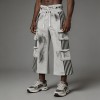 Spray Dye Flare Cargo Capri Pants | Side Stripe Multi Pockets Elastic Drawstring Waist | Clothing Manufacturer