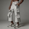 Spray Dye Flare Cargo Capri Pants | Side Stripe Multi Pockets Elastic Drawstring Waist | Clothing Manufacturer