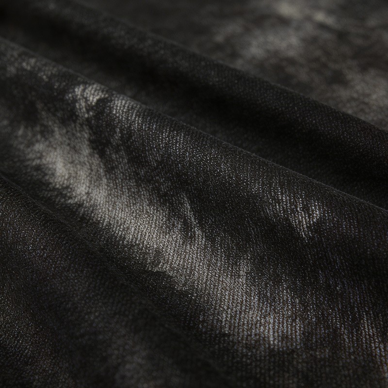 Distressed Ripped Spray Dye Flare Denim Capri Pants