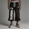 Star Letter DTG Print Embroidery Spray Dye Flare Capri Pants | Double Waistband Elastic Drawstring Waist | Streetwear Manufacturer