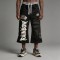 Star Letter DTG Print Embroidery Spray Dye Flare Capri Pants | Double Waistband Elastic Drawstring Waist | Streetwear Manufacturer