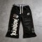 Star Letter DTG Print Embroidery Spray Dye Flare Capri Pants | Double Waistband Elastic Drawstring Waist | Streetwear Manufacturer