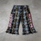 Plaid Leopard Patch Embroidery Flare Capri Pants | Raw Edge Denim Button Fly Side Stripe | Streetwear Manufacturer