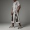 Leather Applique Embroidery Spray Dye Patchwork Flare Capri Pants | French Terry Drawstring Elastic Waist | Custom Streetwear