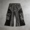 Acid Washed Flare Cargo Capri Pants | Multi Pocket Hardware Details | Clothing Manufacturer