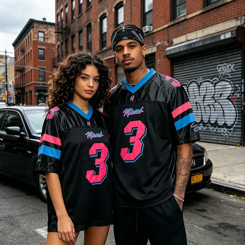 Stitched Embroidery Football Jersey T-shirt