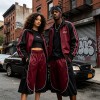 Color Block Basketball Capri Pants | Elastic Waist White Piping | Hip Hop Street Daily Wear | OEM Streetwear