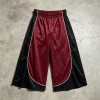 Color Block Basketball Capri Pants | Elastic Waist White Piping | Hip Hop Street Daily Wear | OEM Streetwear