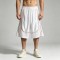 Piped Mesh Panel Basketball Capri Pants | 100% Polyester Satin Drawstring Elastic Waist | Clothing Manufacturer