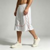 Piped Mesh Panel Basketball Capri Pants | 100% Polyester Satin Drawstring Elastic Waist | Clothing Manufacturer