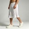 Piped Mesh Panel Basketball Capri Pants | 100% Polyester Satin Drawstring Elastic Waist | Clothing Manufacturer