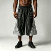 DTG Print Color Block Flare Capri Pants | Quick Dry Polyester Elastic Drawstring Waist | Streetwear Manufacturer