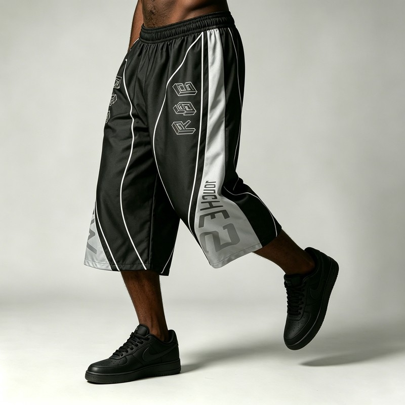 DTG Print Color Block Flare Capri Pants