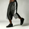 DTG Print Color Block Flare Capri Pants | Quick Dry Polyester Elastic Drawstring Waist | Streetwear Manufacturer