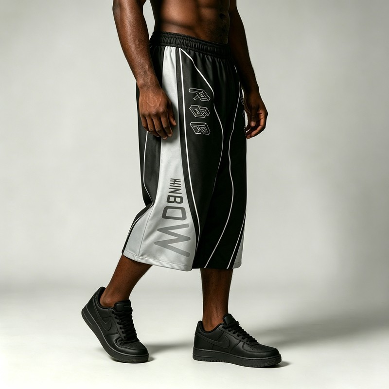DTG Print Color Block Flare Capri Pants