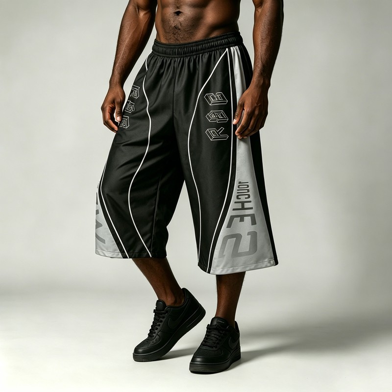 DTG Print Color Block Flare Capri Pants