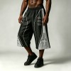 DTG Print Color Block Flare Capri Pants | Quick Dry Polyester Elastic Drawstring Waist | Streetwear Manufacturer