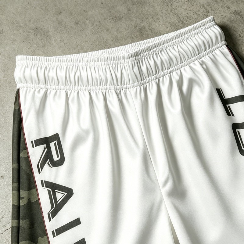 Heat Transfer Printed Camo Panel Cropped Capri Pants