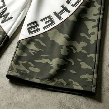 Heat Transfer Printed Camo Panel Cropped Capri Pants | 100% Quick Dry Polyester Breathable | Streetwear Manufacturer
