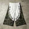 Heat Transfer Printed Camo Panel Cropped Capri Pants | 100% Quick Dry Polyester Breathable | Streetwear Manufacturer