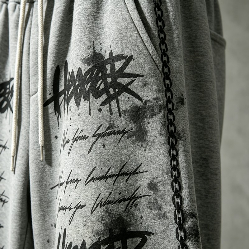 DTG Print Distressed Capri Pants