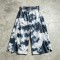 Tie Dye Curved Piping Cropped Capri Pants | 100% Polyester Elastic Waist | OEM Streetwear