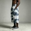 Tie Dye Curved Piping Cropped Capri Pants | 100% Polyester Elastic Waist | OEM Streetwear