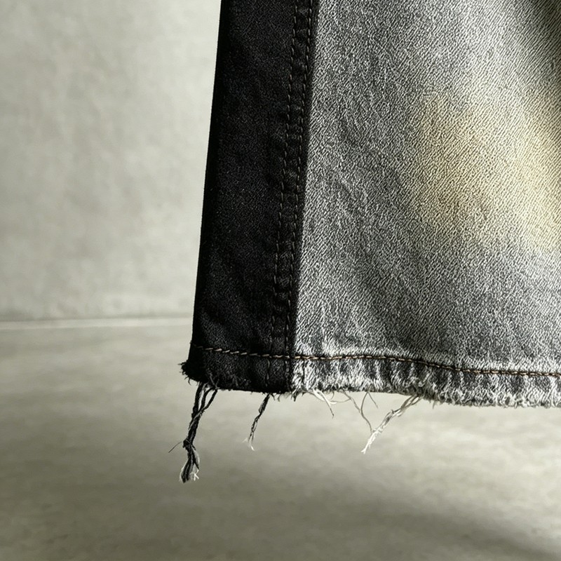 Spray Dye Denim Capri Pants