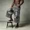 Spray Dye DTG Print Acid Washed Cargo Capri Jeans | Loose Wide Leg Multi Pocket High Waist | Streetwear Manufacturer