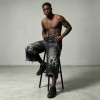 Rhinestone Flame Screen Print Capri Jeans | Bead Embellished | Distressed Raw Edge | Streetwear Manufacturer
