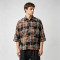 Rhinestone Plaid Oversized Shirt | 100% Cotton Turn-down Collar | Y2K Hip Hop Casual Wear | OEM Streetwear