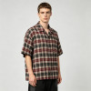 Screen Print Plaid Short Sleeve Shirt | Back Letter Graphic | Custom Streetwear Manufacturer