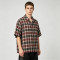 Screen Print Plaid Short Sleeve Shirt | Back Letter Graphic | Custom Streetwear Manufacturer