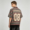 Screen Print Plaid Short Sleeve Shirt | Back Letter Graphic | Custom Streetwear Manufacturer