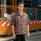 Screen Print Plaid Short Sleeve Shirt | Back Letter Graphic | Custom Streetwear Manufacturer