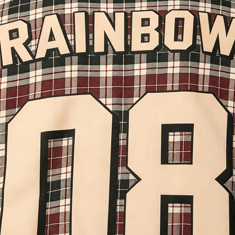 Screen Print Plaid Short Sleeve Shirt