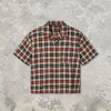 Screen Print Plaid Short Sleeve Shirt | Back Letter Graphic | Custom Streetwear Manufacturer