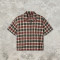 Screen Print Plaid Short Sleeve Shirt | Back Letter Graphic | Custom Streetwear Manufacturer