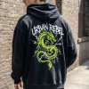 Oversized Black Streetwear Hoodie for Men - Heavyweight Cotton Fleece Custom Hoodie