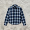 Back Applique Letter Plaid Long Sleeve Shirt | 100% Cotton | Turn-down Collar Top | Streetwear Manufacturer