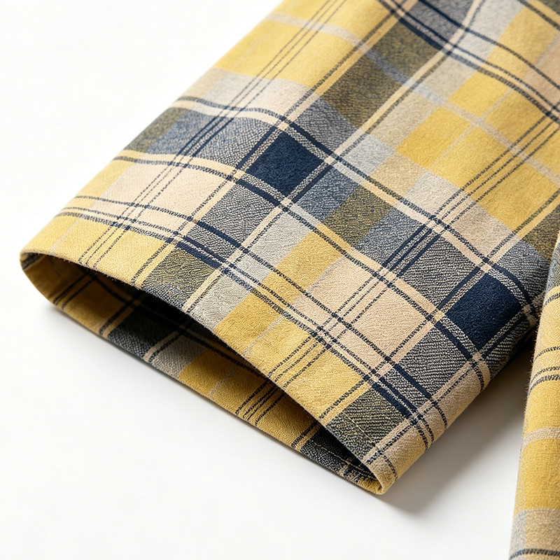 Washed Rubber Print Plaid Short Sleeve Shirt