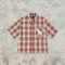 Embroidered Rubber Print Plaid Short Sleeve Shirt | 100% Cotton | Custom Streetwear Manufacturer