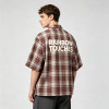 Embroidered Rubber Print Plaid Short Sleeve Shirt | 100% Cotton | Custom Streetwear Manufacturer