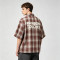 Embroidered Rubber Print Plaid Short Sleeve Shirt | 100% Cotton | Custom Streetwear Manufacturer