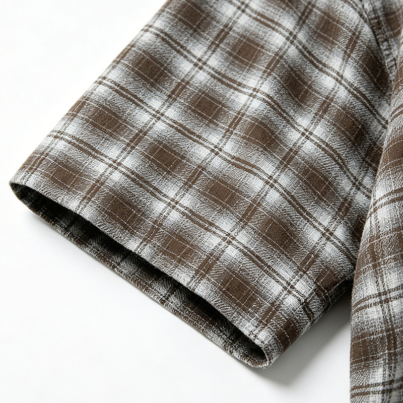 Rubber Print Plaid Short Sleeve Shirt