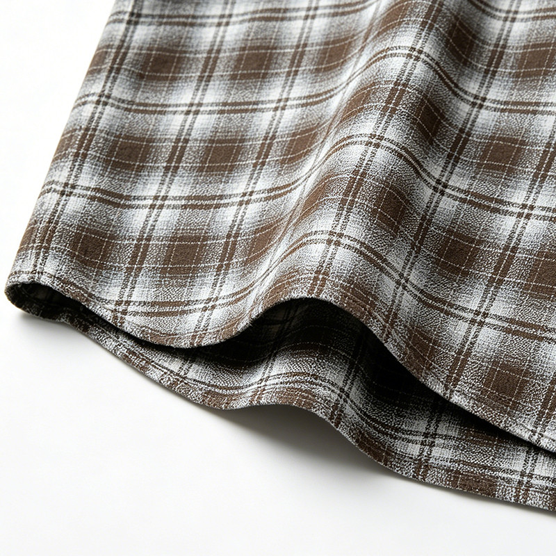 Rubber Print Plaid Short Sleeve Shirt